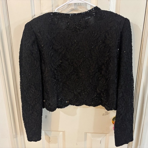 Vintage sequin glitter sparkle jacket black long sleeve - Picture 9 of 11